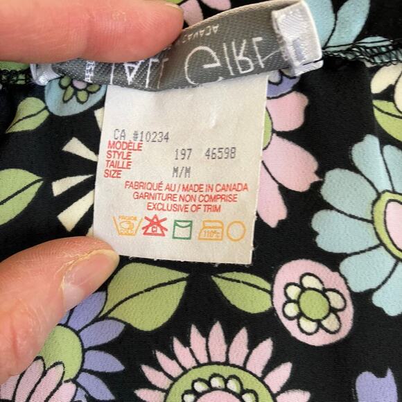 Tall Girl Canada Vintage A-line Maxi Skirt Button Front Retro 70s Floral Print M - Picture 12 of 16